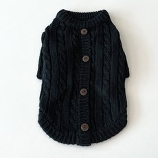 BYDAMSOOMI 小狗假鈕扣開衫, 黑色的