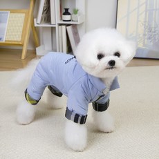 PASTEL PET 寵物好運鋪棉連身衣, 藍色, 1個