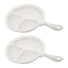 Sense 手柄分格餐盤 2入 + 蓋子 2入, 象牙白, 1個