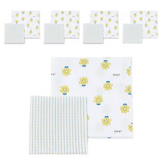 Cordi-i 圖案印花竹纖維毛巾 5入+手帕組 5入