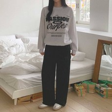 Planday 女款 Ebon 撞色大學T + 工裝鬆緊長褲套裝