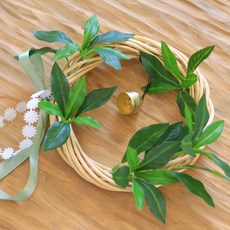 ScentBasket 自然風花圈花環 懸掛式 谷木圓形花圈 20公分, 混合色