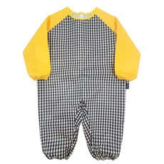 플리에 아동용 전신방수가운 배색형, 블랙체크