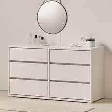 아씨방 메리 낮은 와이드 3단 서랍장 1000 방문설치, 화이트, 6개