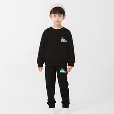 KIDSCREW 兒童愛心鯨魚刷毛上下衣套裝