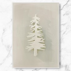 室內裝飾 冬季樹木 金屬畫框, 白色