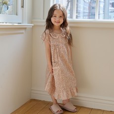 Jjiniya 女童透氣Kadel純棉短袖睡衣連身裙