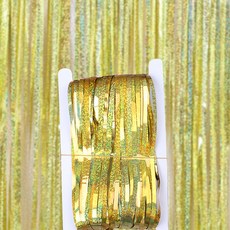 마켓에이 글로시 파티장식 은박 수술커튼 1 x 2.5 m, 골드, 3개