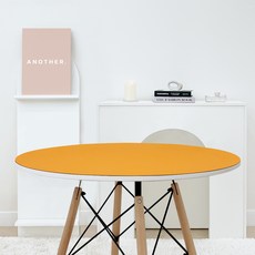 어나더 가죽식탁보 방수 원형, 오렌지 + 라이트브라운, 지름 60cm, 1개