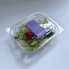 Tinapicnic 透明1格一次性容器 20入 + 淡紫色感謝貼紙 20張 套組, 1套, 一次性容器 + 貼紙