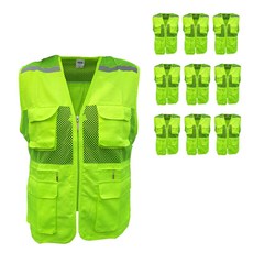 Dongkwang Safety 網眼螢光反光安全背心, 10個