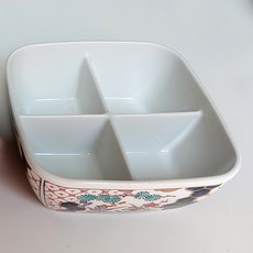 HAKOYA 方形四格分隔陶瓷碗 570ml, 六角松樹, 1個