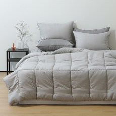 taccatacca 布丁觸感空氣水洗超細纖維四季被, 沙灰色