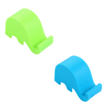 눈누나이 휴대폰 스탠드 코끼리 2종 세트, 그린, 블루, 1세트