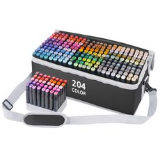 DADA 藝術麥克筆 + 斜背包 + 筆架套組, 204色, 1套