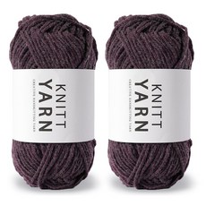 Knitt Wool Ten編織線 90g, 2個, 15黑色紫