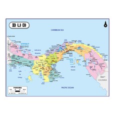 Map.Come 巴拿馬行政地圖塗層 110 x 78cm, 1個