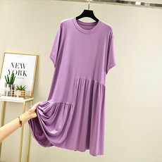 언발란스 레이스 빅사이즈 여름 임산부 반팔 원피스