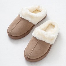 BASE ALPHA ESSENTIALS 男女通用 麂皮 防寒 毛絨拖鞋, 淺褐色, 225-230