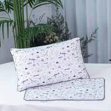 ahtty blanc 兒童用四季純棉枕頭套 2件 + 可調節高度枕芯組, 恐龍世界