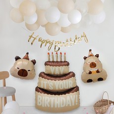 PartyIsland HBD 水豚君生日派對組合, 1套, 04 氣球雲朵款