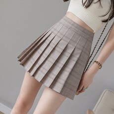 알로데 도트 체크드 플리스 숏 스커트