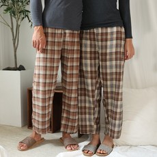 테라우드 클래식 면 기모 체크 파자마 바지 D타입 2p