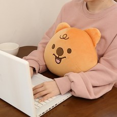 Kiki Quokka迷你臉部造型靠墊, 棕色