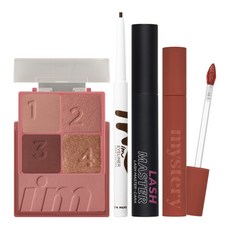 I'm 4色眼頰盤+抗暈眼線筆+捲翹抗暈睫毛膏+水霧唇釉組, 1組, 眼影盤+眼線筆+睫毛膏+唇彩