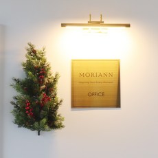 MORIANN 冬青果樹風格花環 + 燈飾組, 1套, 綠色