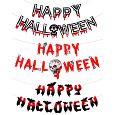 파티공구 엽기 할로윈 가랜드 3종 세트, 혼합색상, 1세트