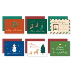 Monolike 聖誕節迷你卡片 Series 1 6款組合, 1套, 混合顏色