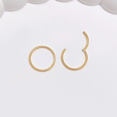 젤루나 써지컬 초슬림 0.8mm 베이직 세그먼트 원터치 링 귀걸이 P-15 10mm 2p