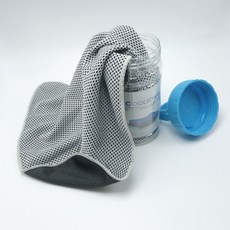 소니오 쿨 스포츠 타월 30 x 90 cm + 보틀 세트, 그레이, 1세트