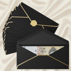 쿠말 예쁜 고급 용돈 현금봉투, 블랙, 10개