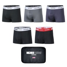 MICHIKOLONDON 男士多件組四角內褲5件組+收納袋