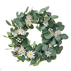 Minsung Company北歐風格綠色圓形花環, 雛菊