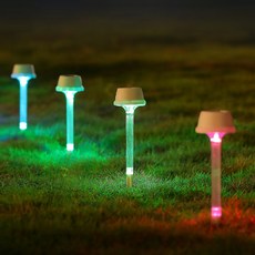 DAYSTAR HOUSE 太陽能LED迷你RGB庭園燈 2入, 彩虹(燈泡)