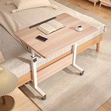 각도조절 이동식 보조 사이드 책상, 우드