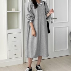 BONBONSTORY V領線條孕婦連身裙