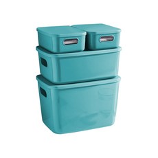 收納盒 S號 2入+M號+L號, 薄荷, 1套