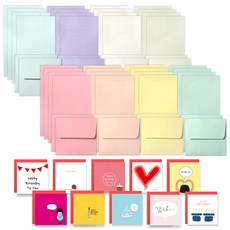 投影迷你彩虹粉彩文具套裝8件+留言卡隨機送10件套, 1套, 混合顏色