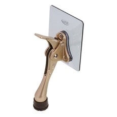 LIVINGiF 免打孔黏貼式一觸式馬蹄門擋 金色, 1個