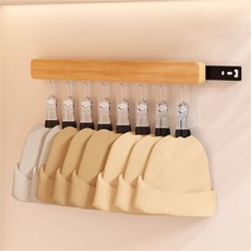 Minune 免鑽孔軌道型夾式帽子多功能掛架 左側型, 木質, 1個