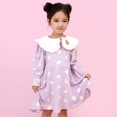 PremierFam 女童 奇妙萌可 歐若拉萍 可愛大翻領荷葉邊洋裝