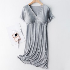 羅紋短袖哺乳連身裙