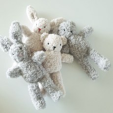 nalalamrskkang DIY 娃娃製作 縫紉套組 4件組, 奶油色(萌萌熊, 萌萌兔), 灰色(萌萌熊, 萌萌兔), 1套