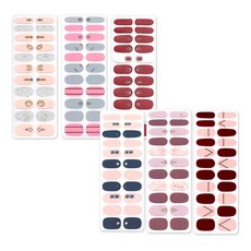 Full Tip凝膠美甲貼片 6件組, 6款, 1組