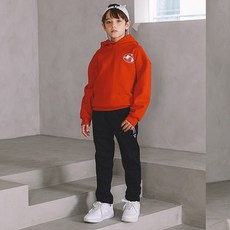 KISPO 兒童雙標誌連帽刷毛上下套裝