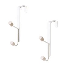 The Bella 門掛式掛架 2鉤 包包衣帽架掛鉤, 白色, 2個